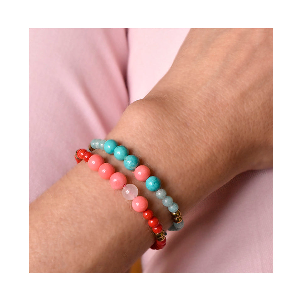 Aimée Aimer Bel Aloha Bracelet Aloha Perlé Or jaune corail