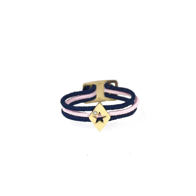 Aimée Aimer Alphabet Bague 1 Lettre Or Jaune Diamant Cordon