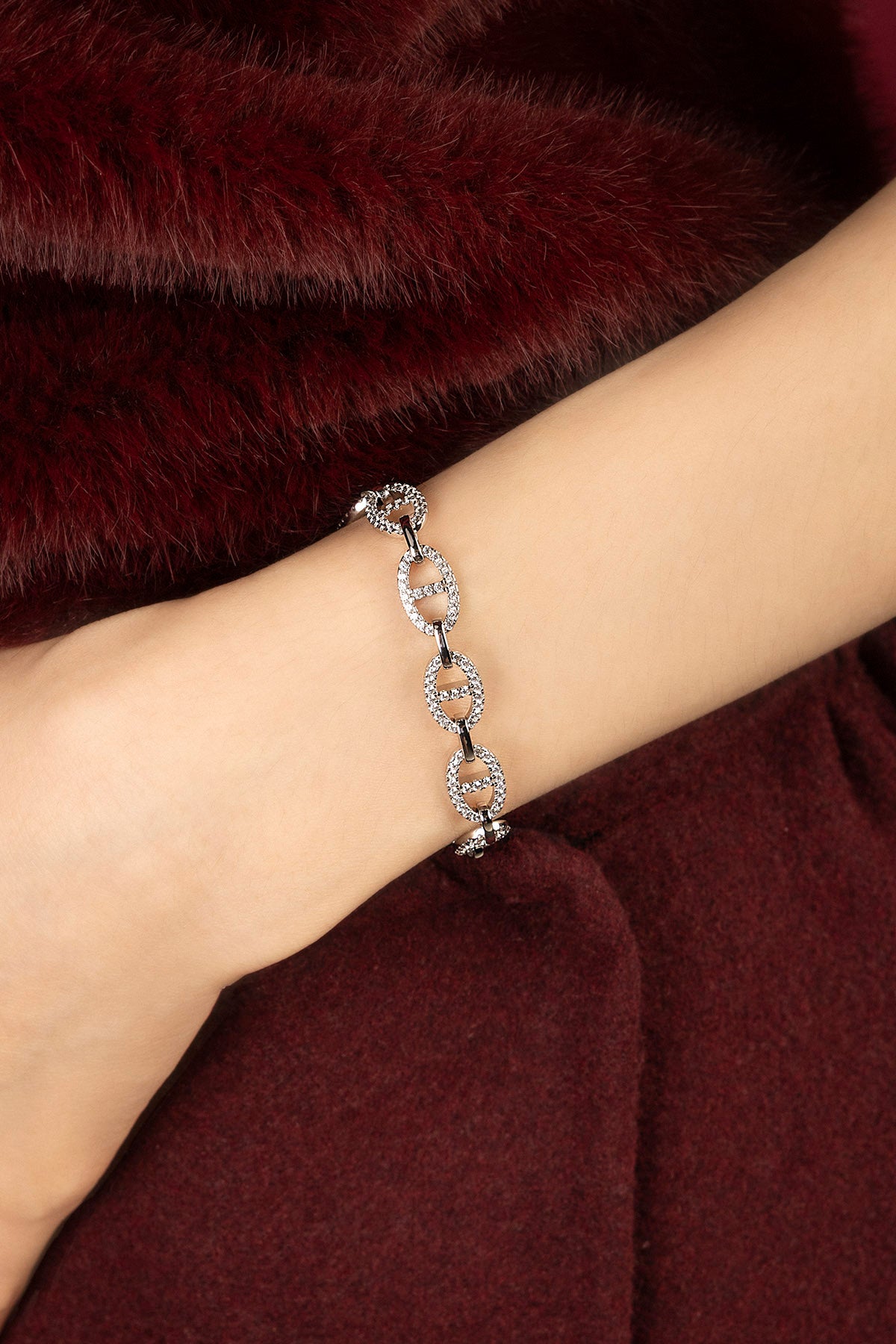 APM Monaco Yacht Club Marine bracelet maille blanc M