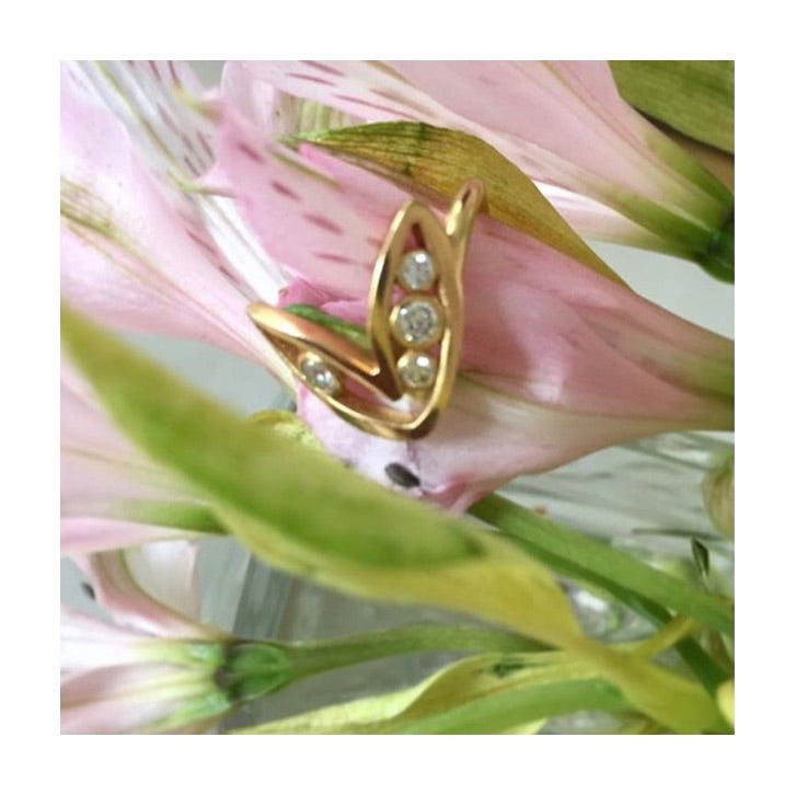 Aimée Aimer Bel Aloha bague or jaune diamants taille 54
