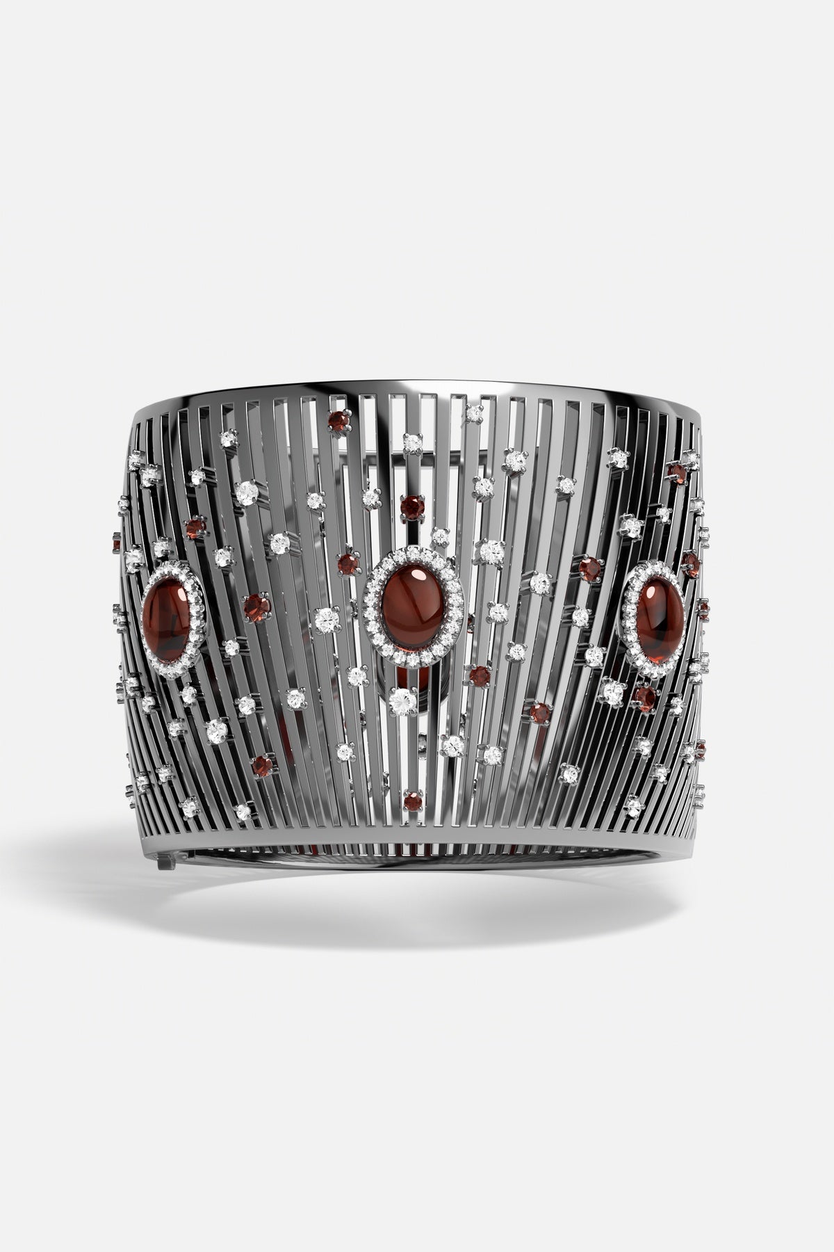 APM Monaco Automne Les Éventails bracelet M gris bordeaux