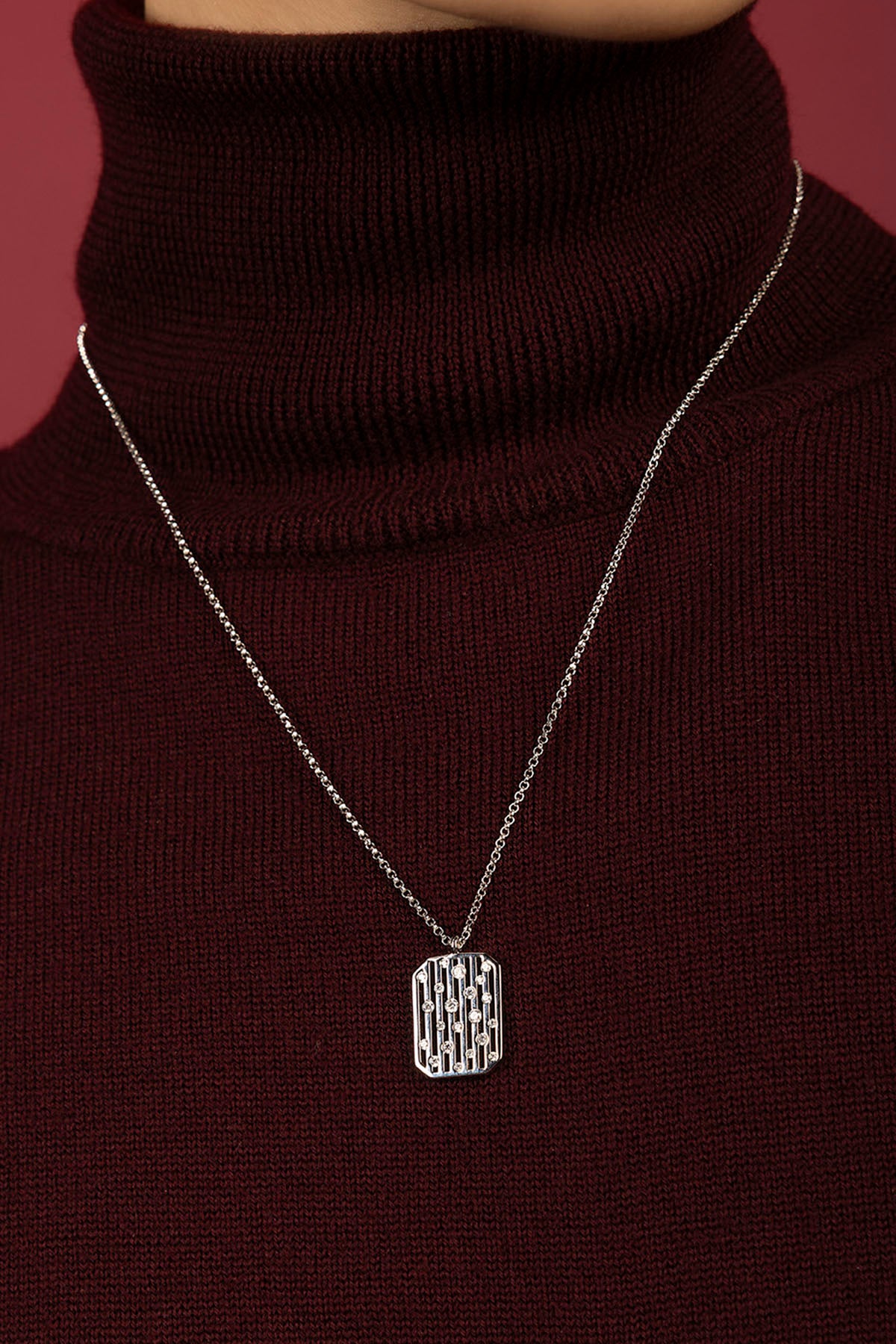 APM Monaco Automne Graphique collier ajustable blanc