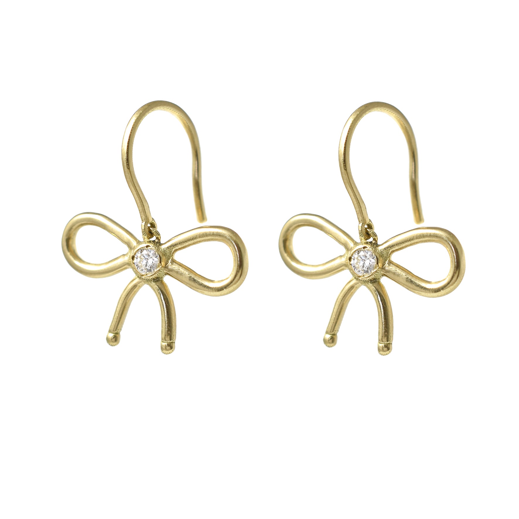 Aimée Aimer Nœud de Paris boucle or jaune diamant paire