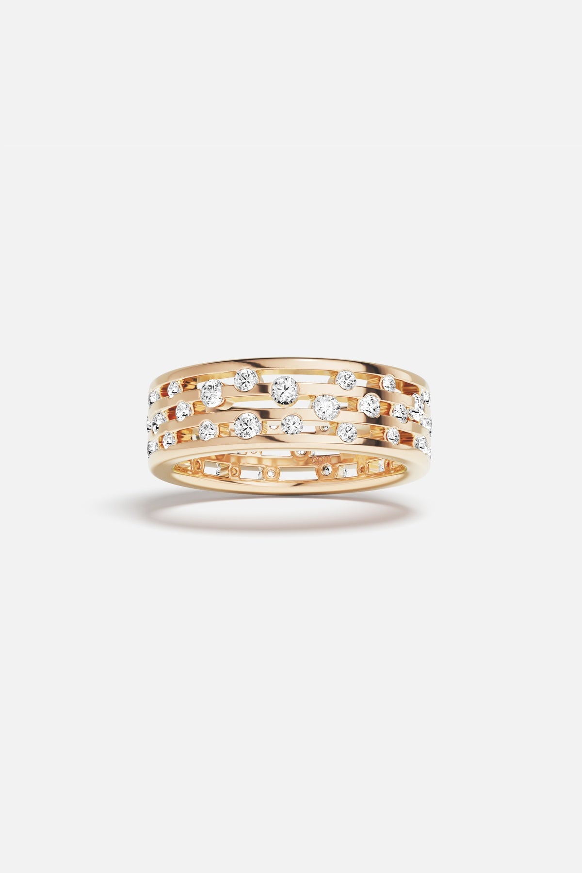 APM Monaco Automne Graphique bague anneau or rose zirconias taille 52