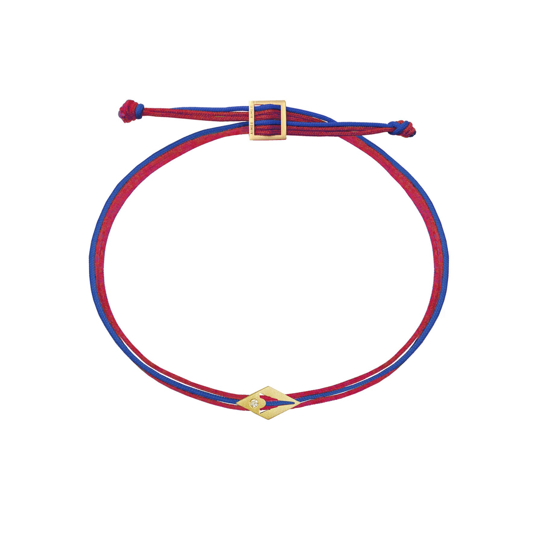 Aimée Aimer Paris 1889 Bracelet Or Jaune Bleu Rouge