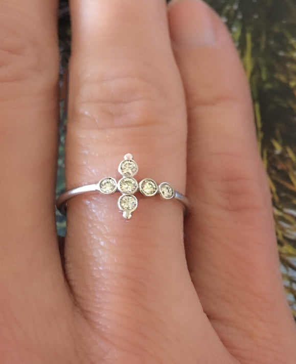 Aimée Aimer Petit AA Promessa bague or blanc diamants taille 52