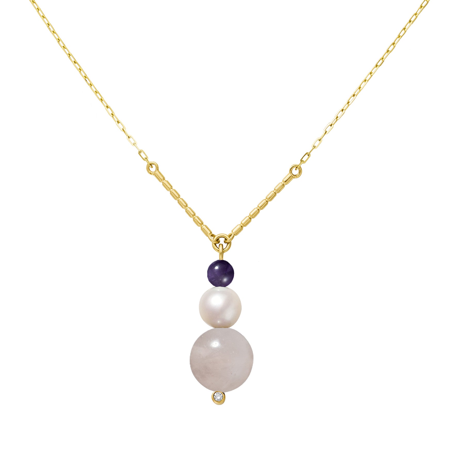 Aimée Aimer Chance collier or jaune perle taille unique
