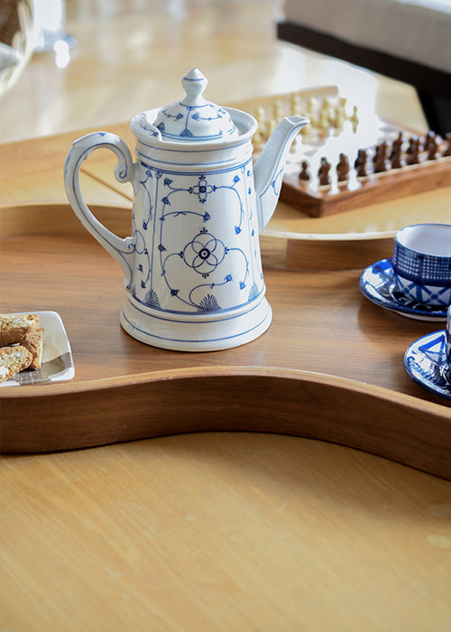 Aimée Aimer Art table cafetière porcelaine bleue paille 1 L