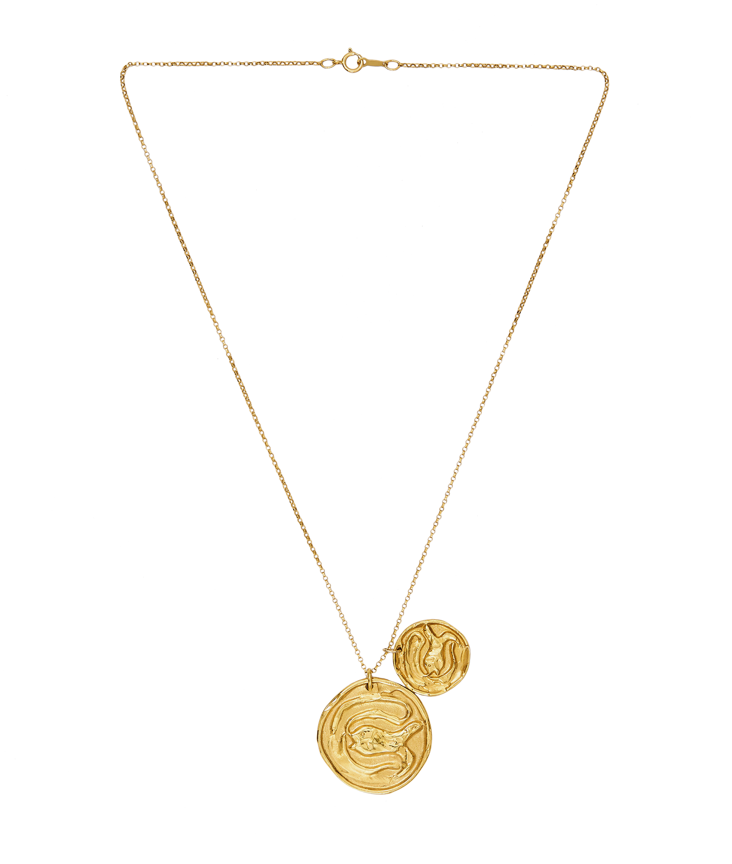 Alighieri Gone Fishing Double Medallion collier poisson doré