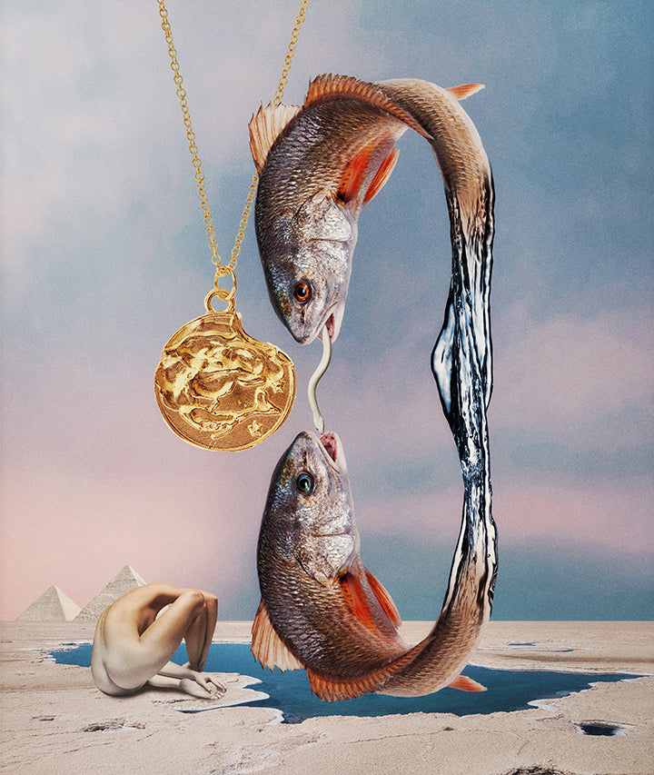 Alighieri The Pisces Medallion collier or poissons