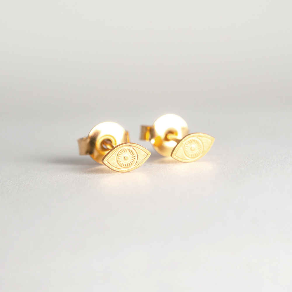 Adorabili Eyes boucles d'oreilles oeil plaqué or 1 micron