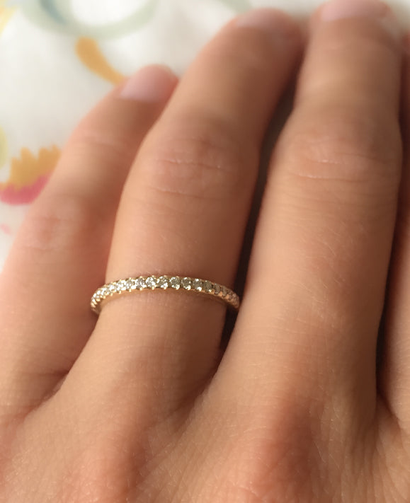 Aimée Aimer Bi bague or jaune diamants 0,2 carat taille 48