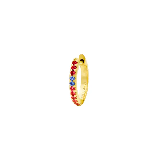 Aimée Aimer Spicy Créole or jaune rubis saphirs paire