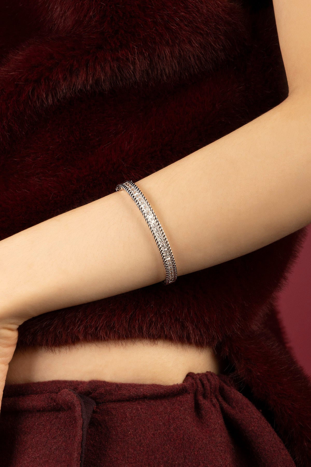 APM Monaco Yacht Club Cordage bracelet jonc blanc taille M