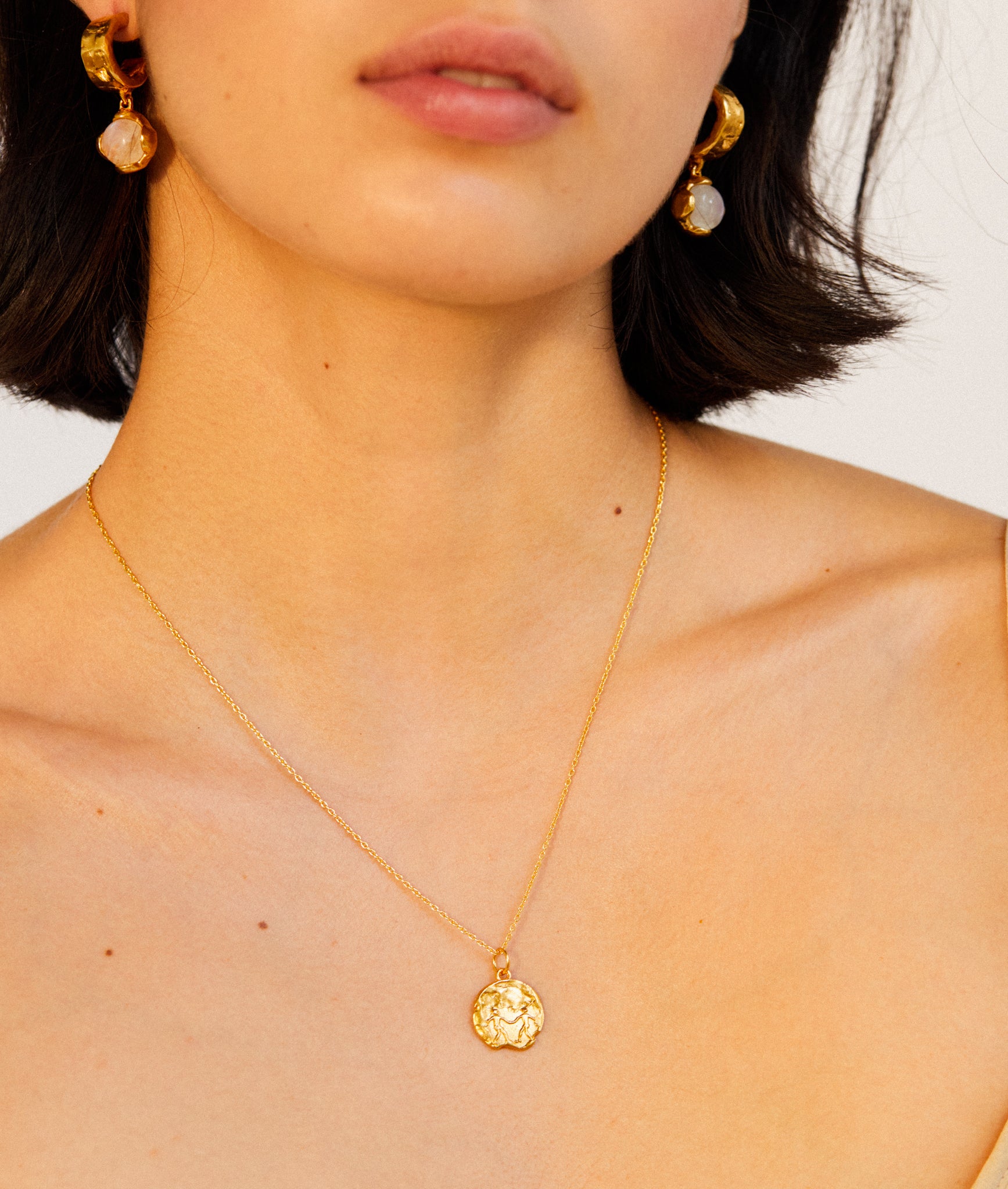 Alighieri Gemini Medallion collier zodiaque plaqué or