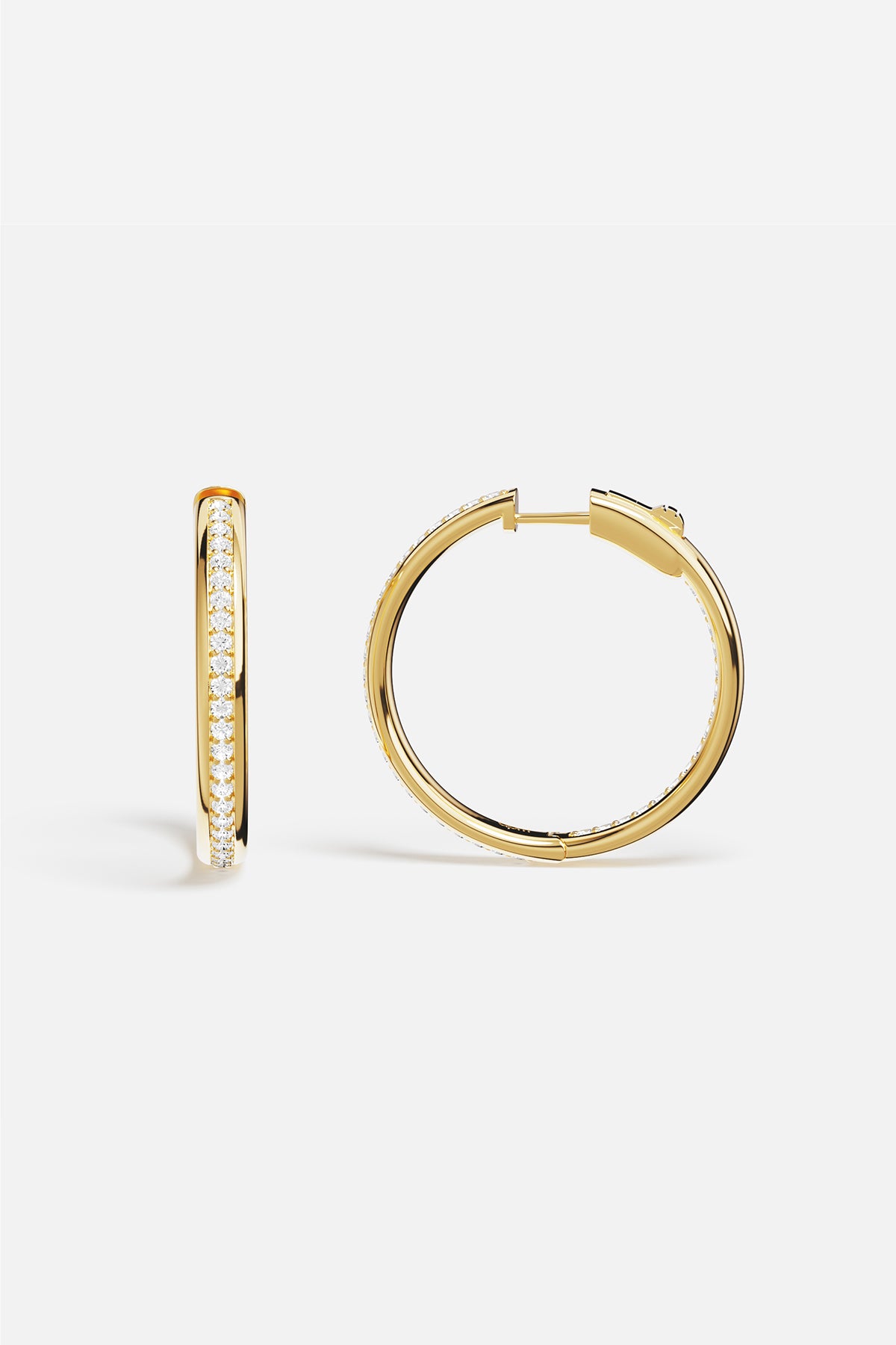 APM Monaco Croisette Riviera créoles dorées 30 mm zircon