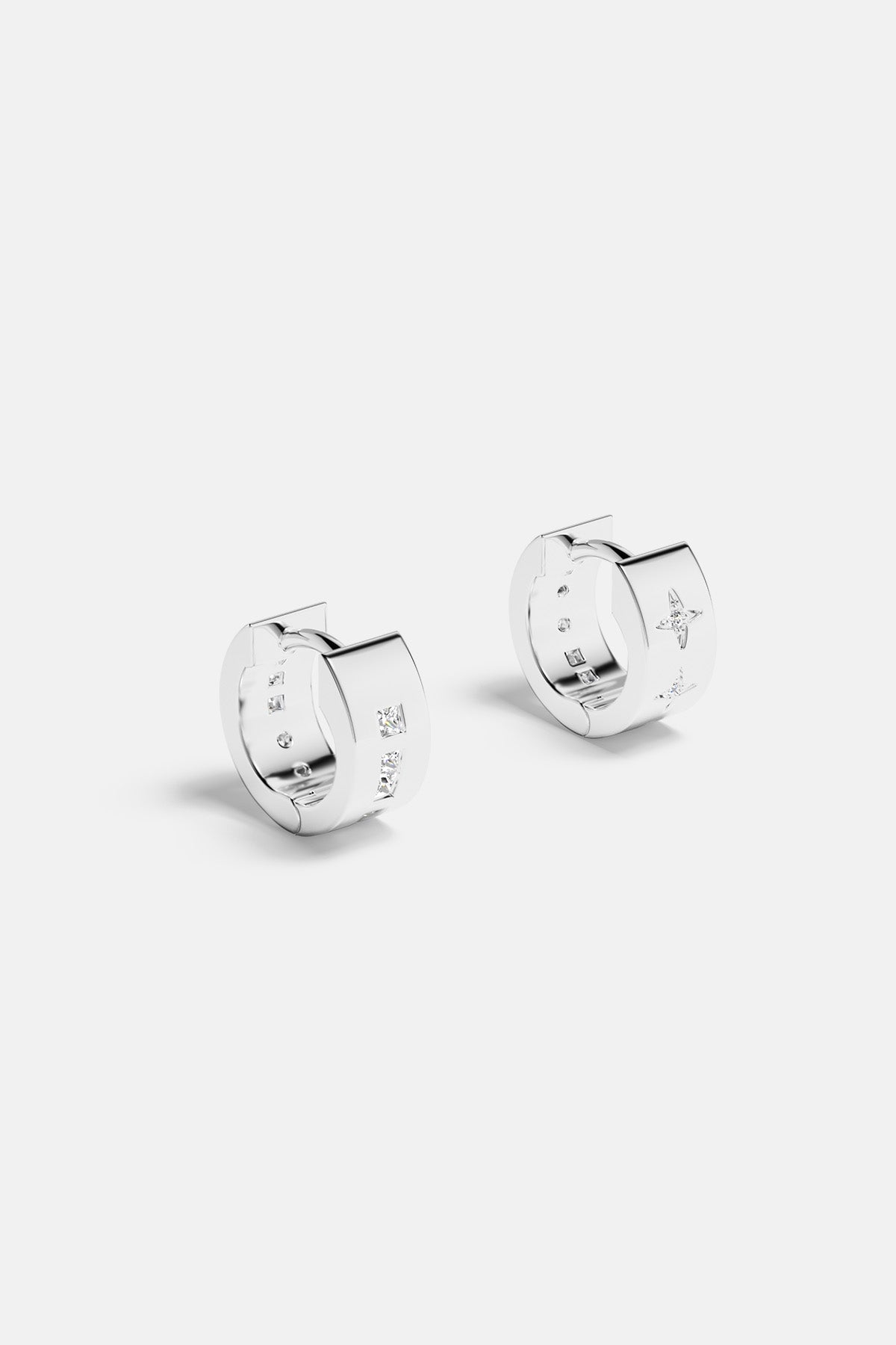 APM Monaco Morse LOVE mini créoles blanches zircon