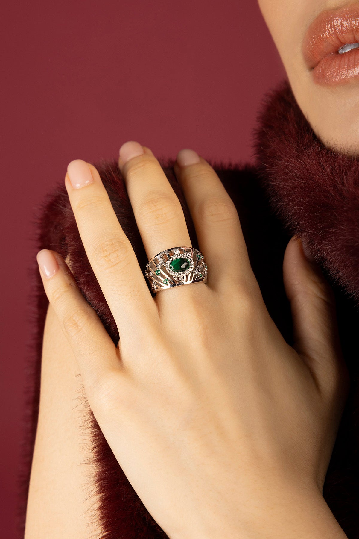 APM Monaco Automne Les Éventails bague argent taille 52