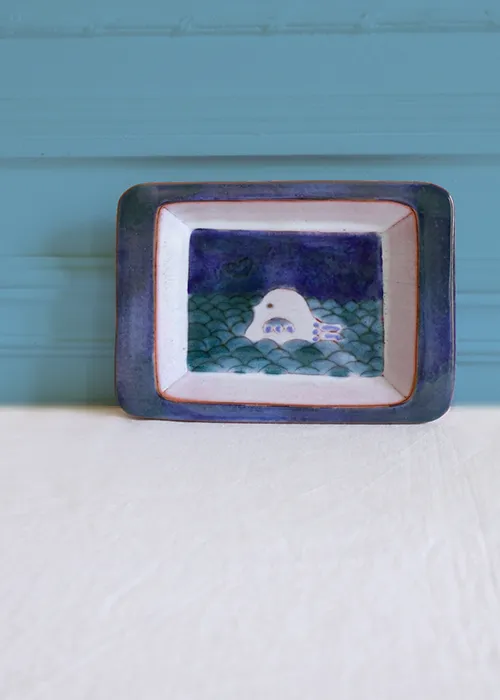 Cloutier Oiseau Bleu vide-poche céramique 21 cm bleu