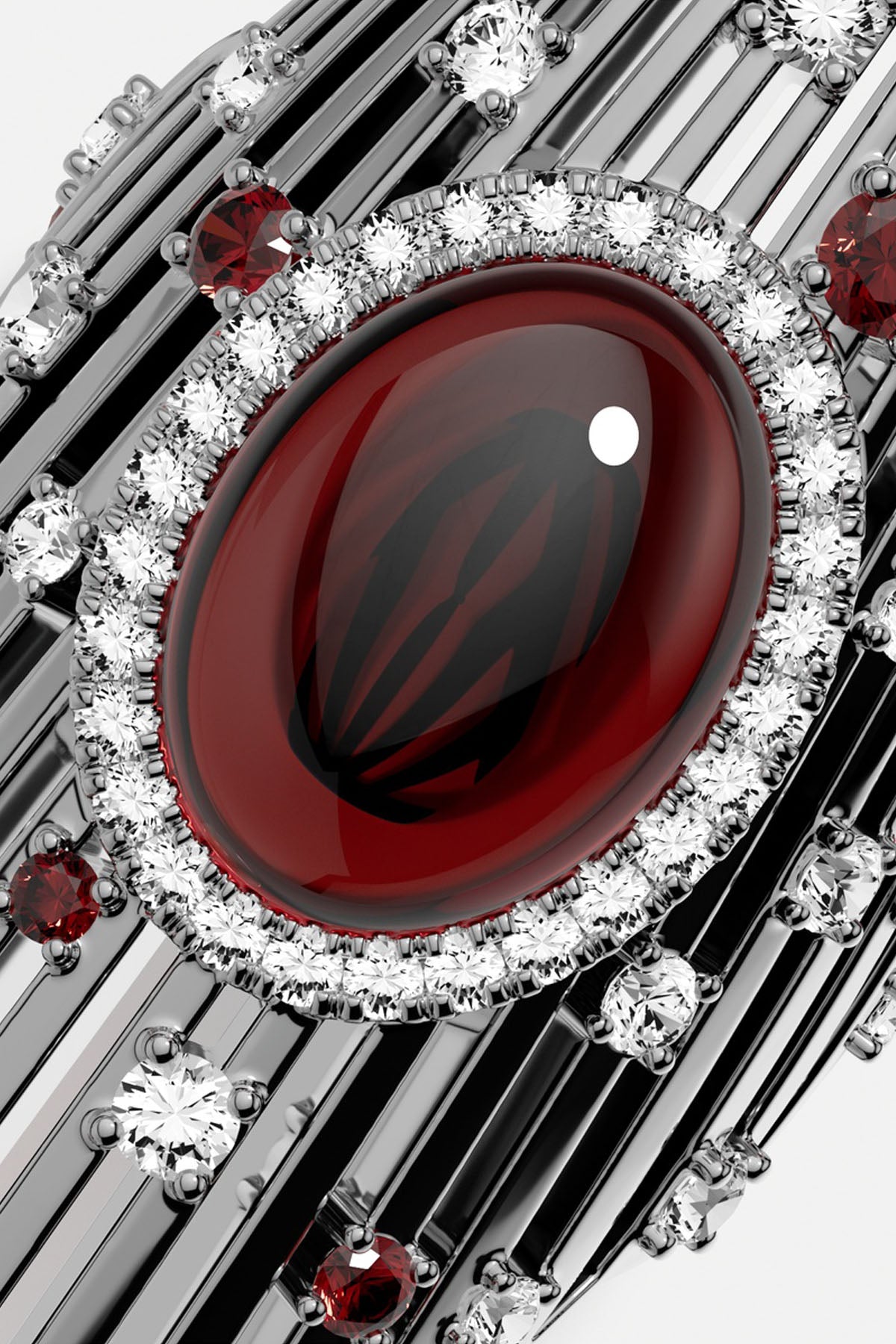 APM Monaco Automne Les Éventails bague large bordeaux