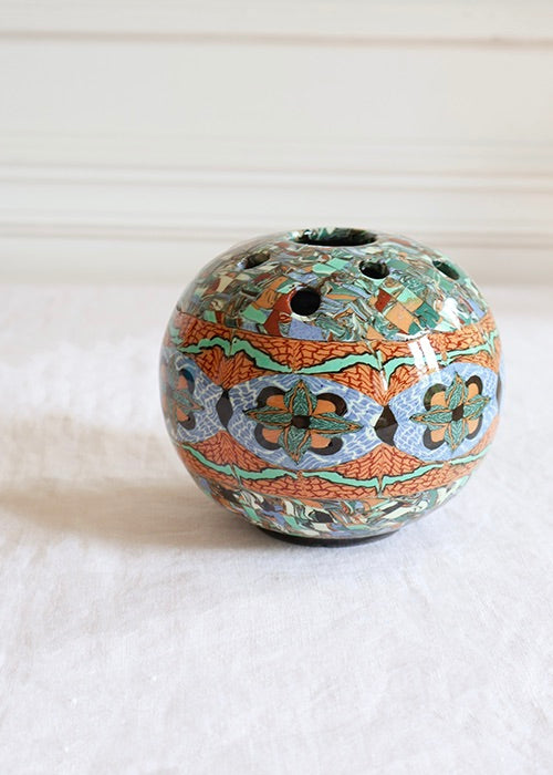 Jean Gerbino vase pique-fleurs céramique mosaïque 12 cm