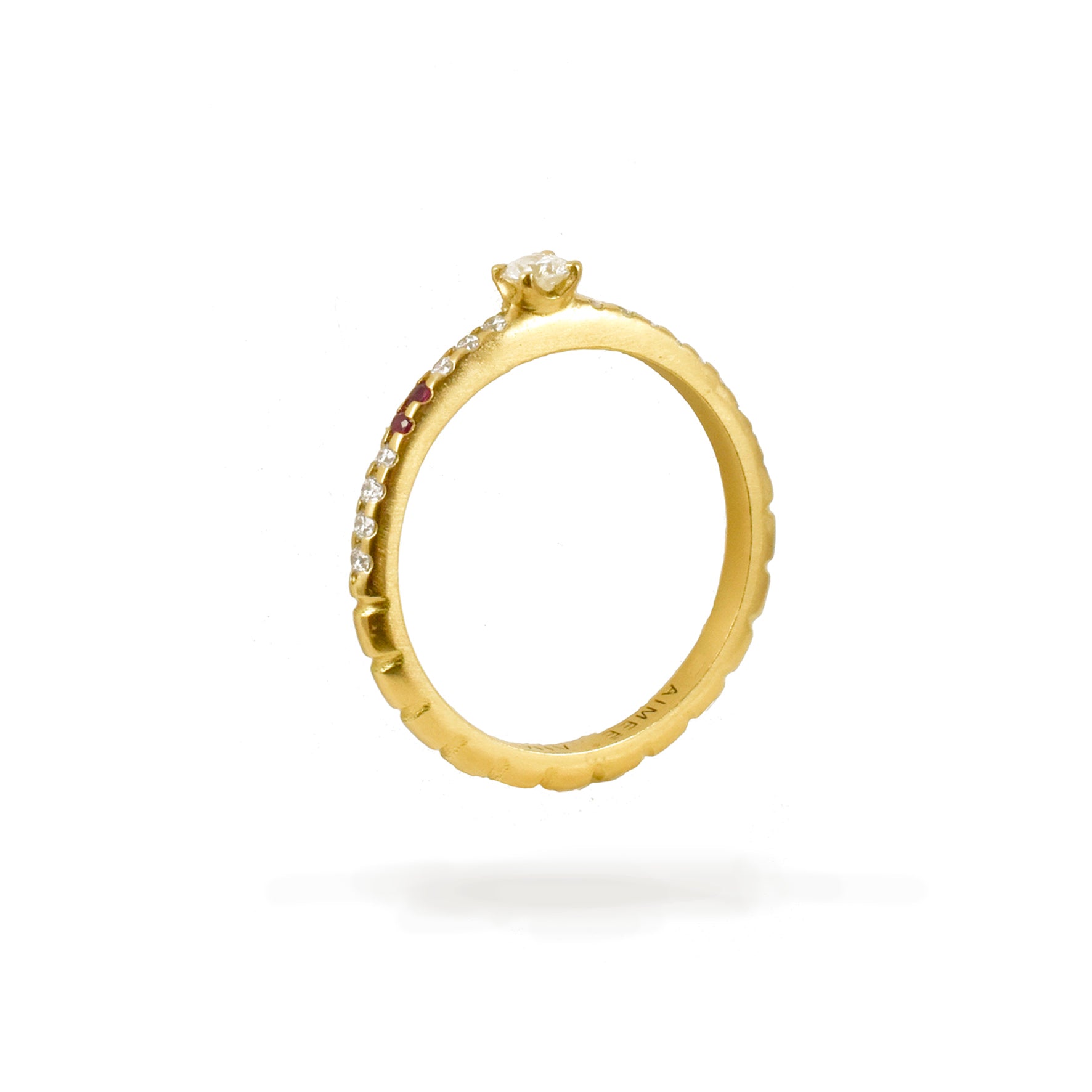 Aimée Aimer Spicy Love bague or jaune rubis diamants