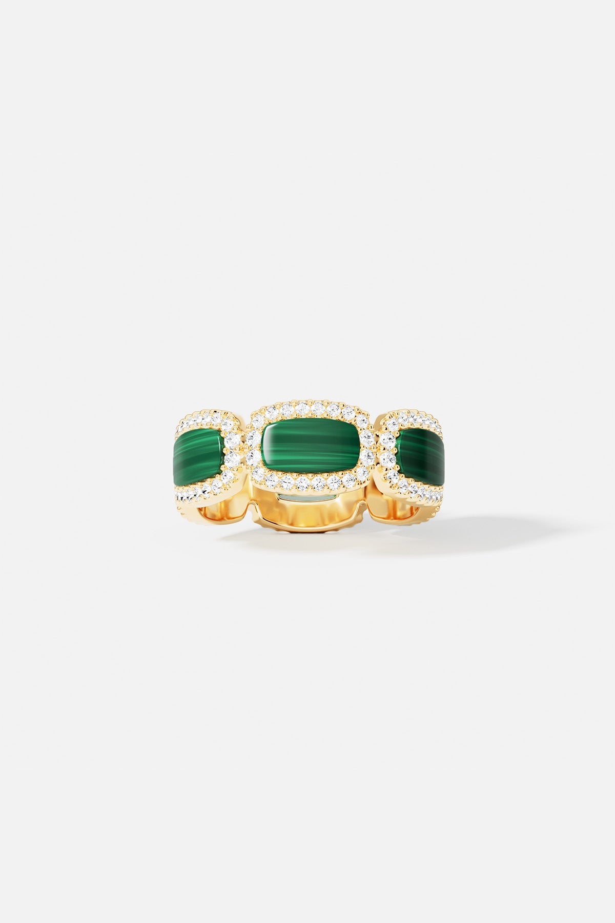 APM Monaco Méditerranée Nice bague malachite dorée
