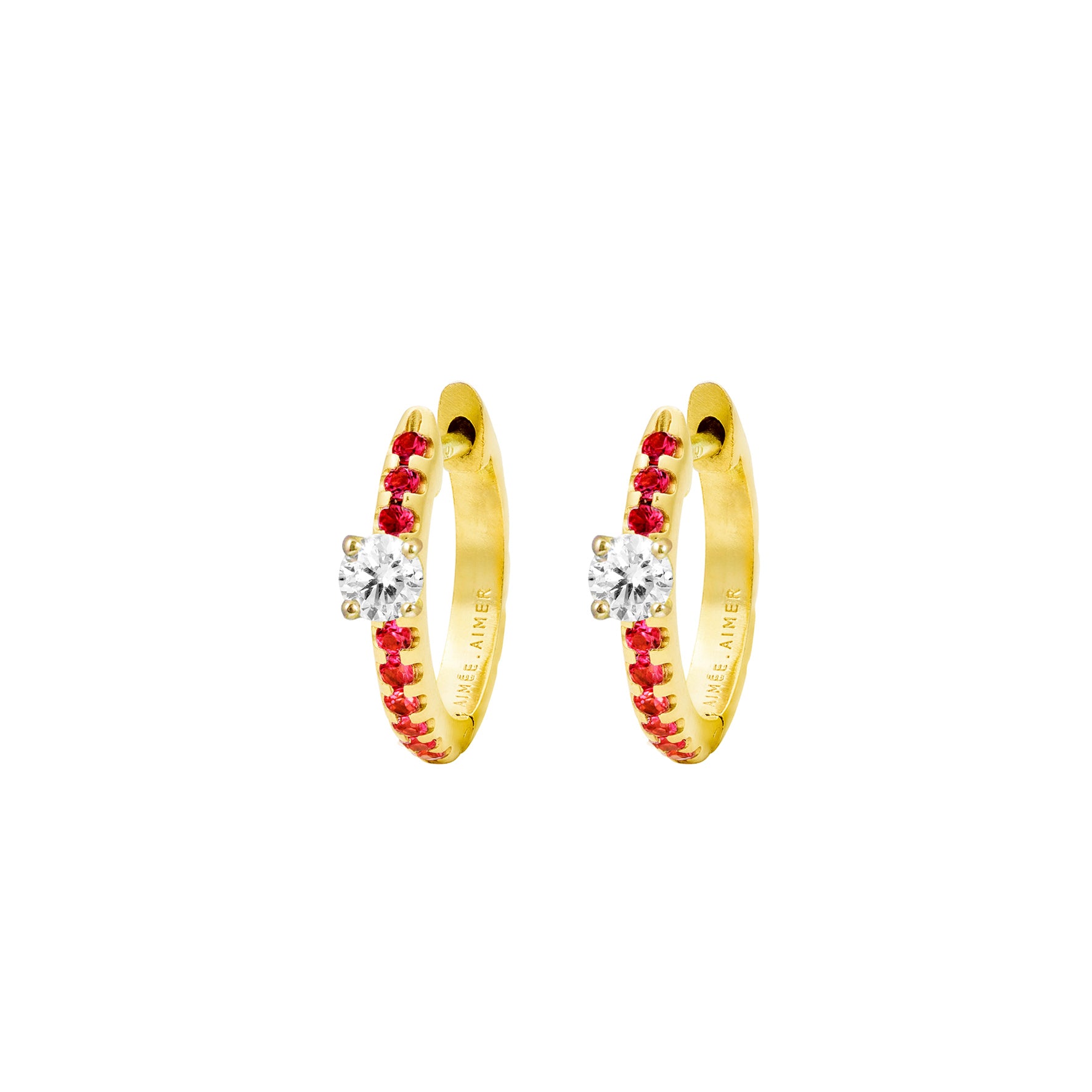 Aimée Aimer Spicy Love créole or jaune diamant rubis unité