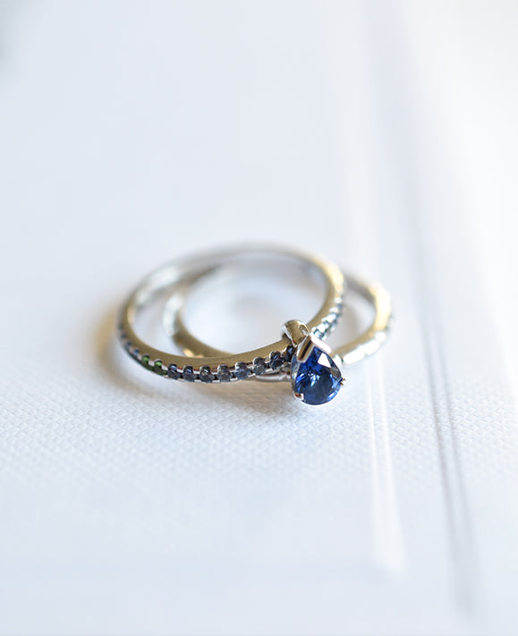Aimée Aimer Nous bague n°6 or blanc saphir taille 52