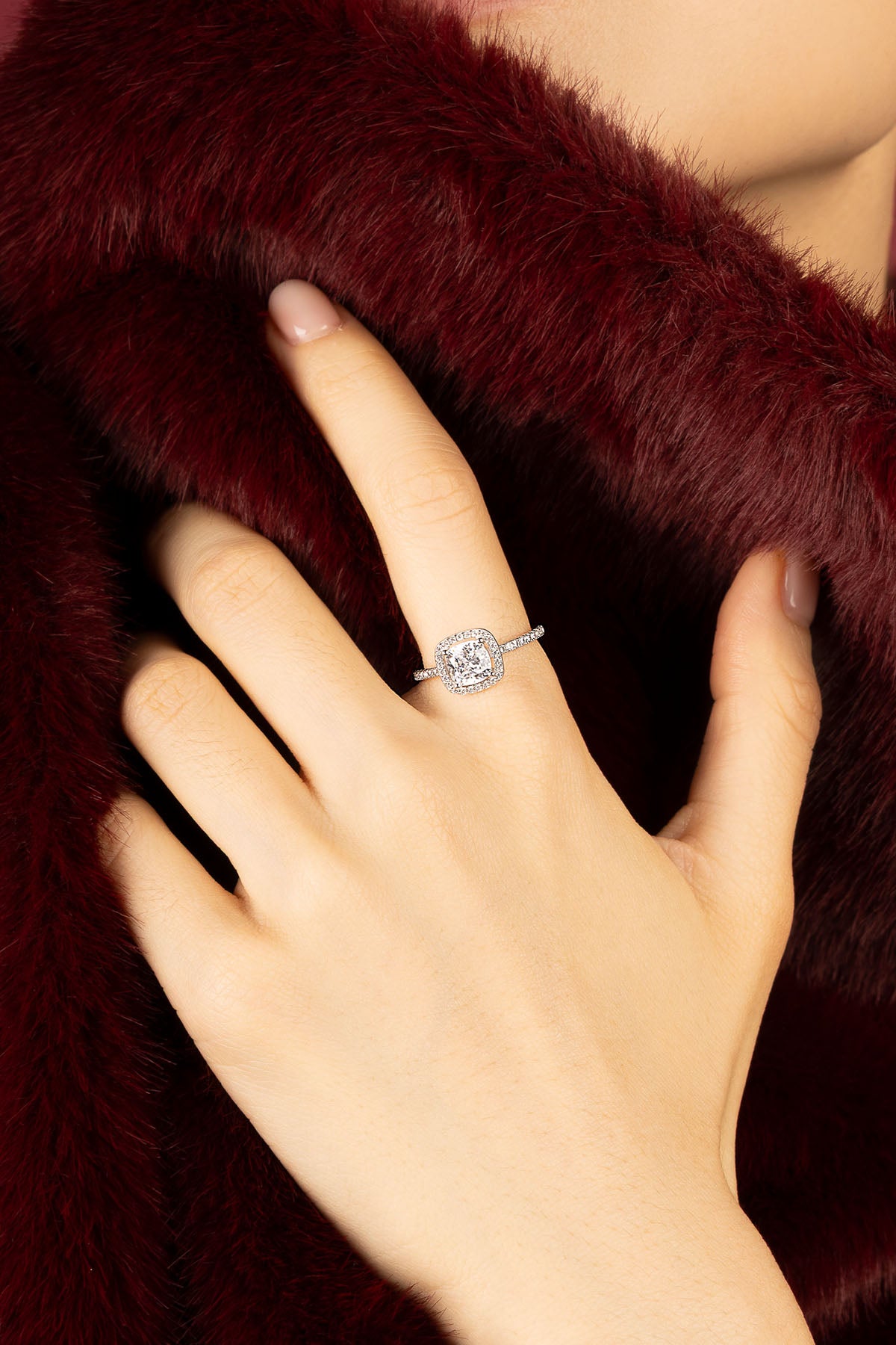 APM Monaco Lumière Éclat bague pavé argentée