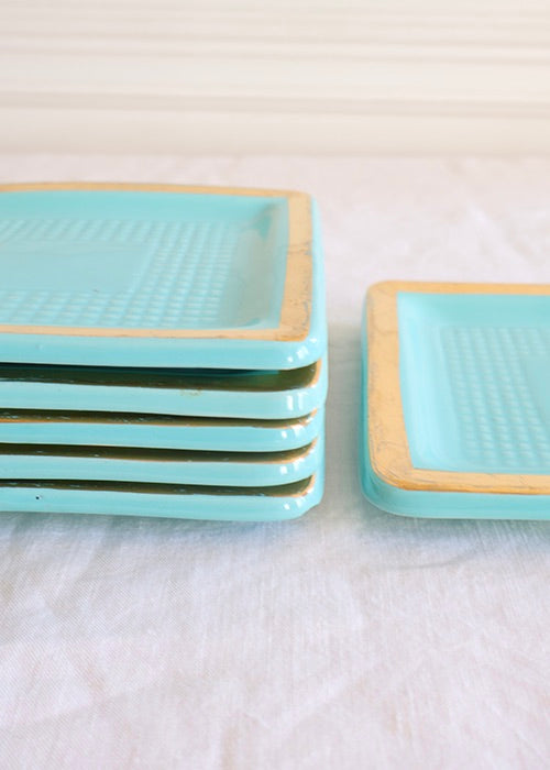 Aimée Aimer Art table assiettes turquoise dessert x6 16,5 cm