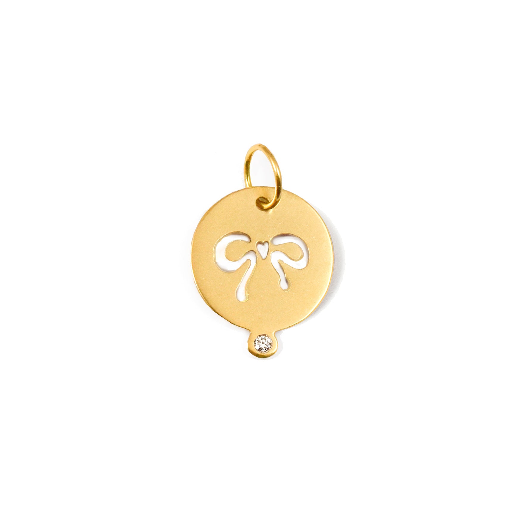 Aimée Aimer Médaille Noeud médaille or jaune diamant 14 mm