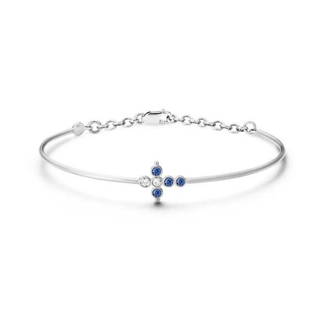 Aimée Aimer Petit AA jonc or blanc saphirs diamants medium