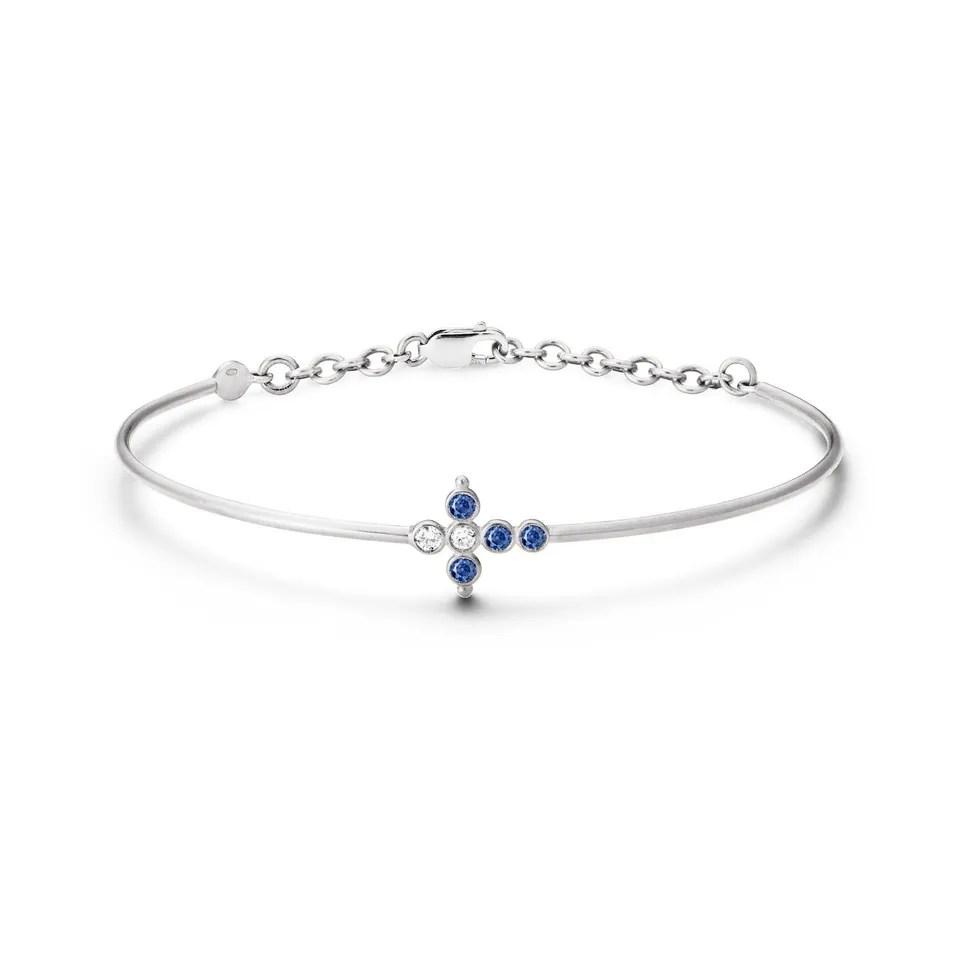 Aimée Aimer Petit AA jonc or blanc saphirs diamants medium