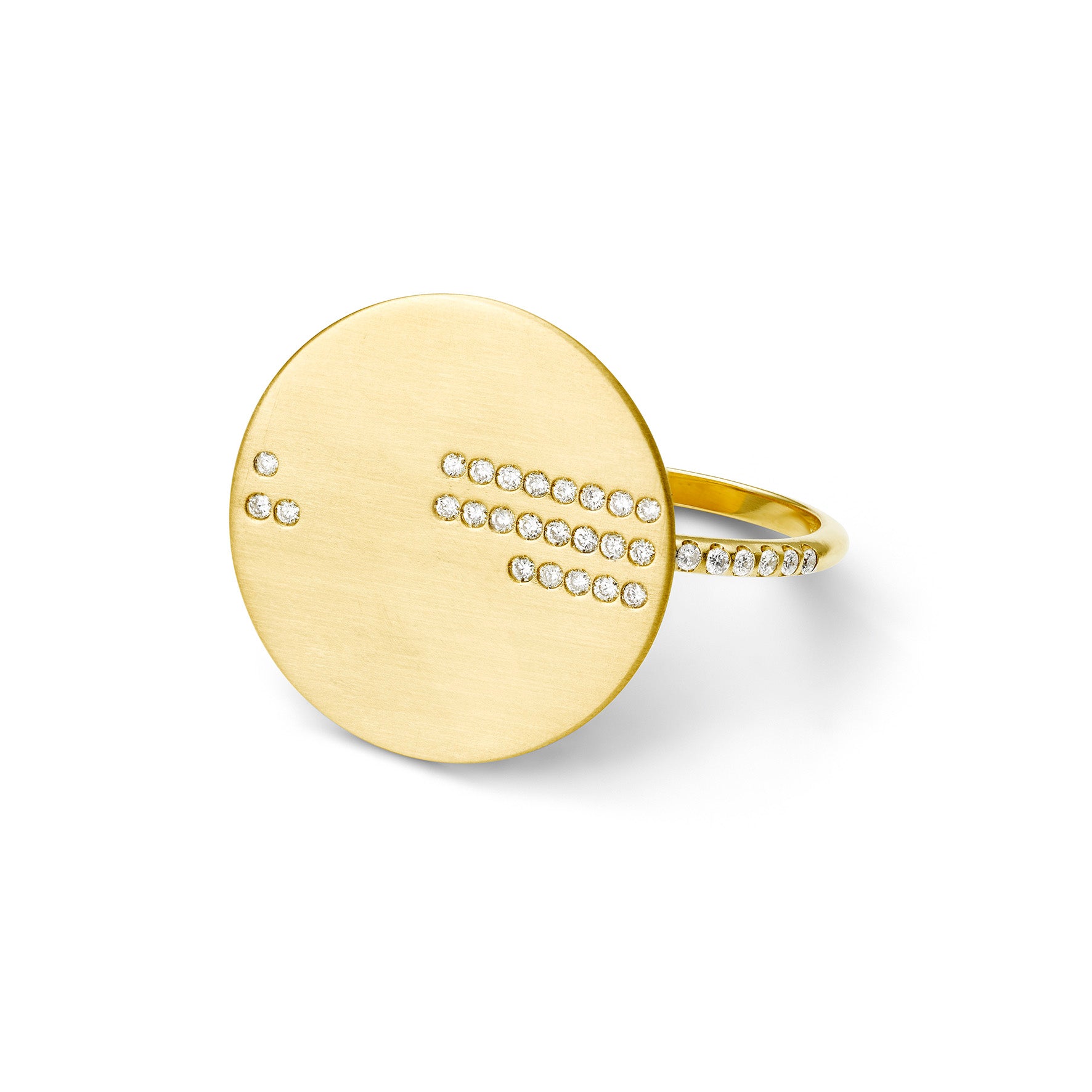 Aimée Aimer Horizon bague or jaune diamants grand modèle 54