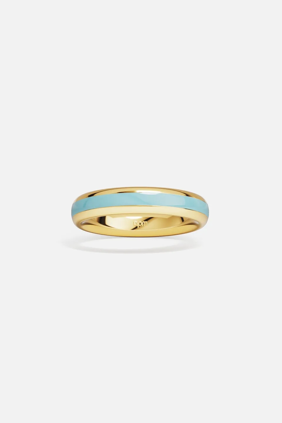 APM Monaco Croisette Riviera bague or jaune émail bleu 52