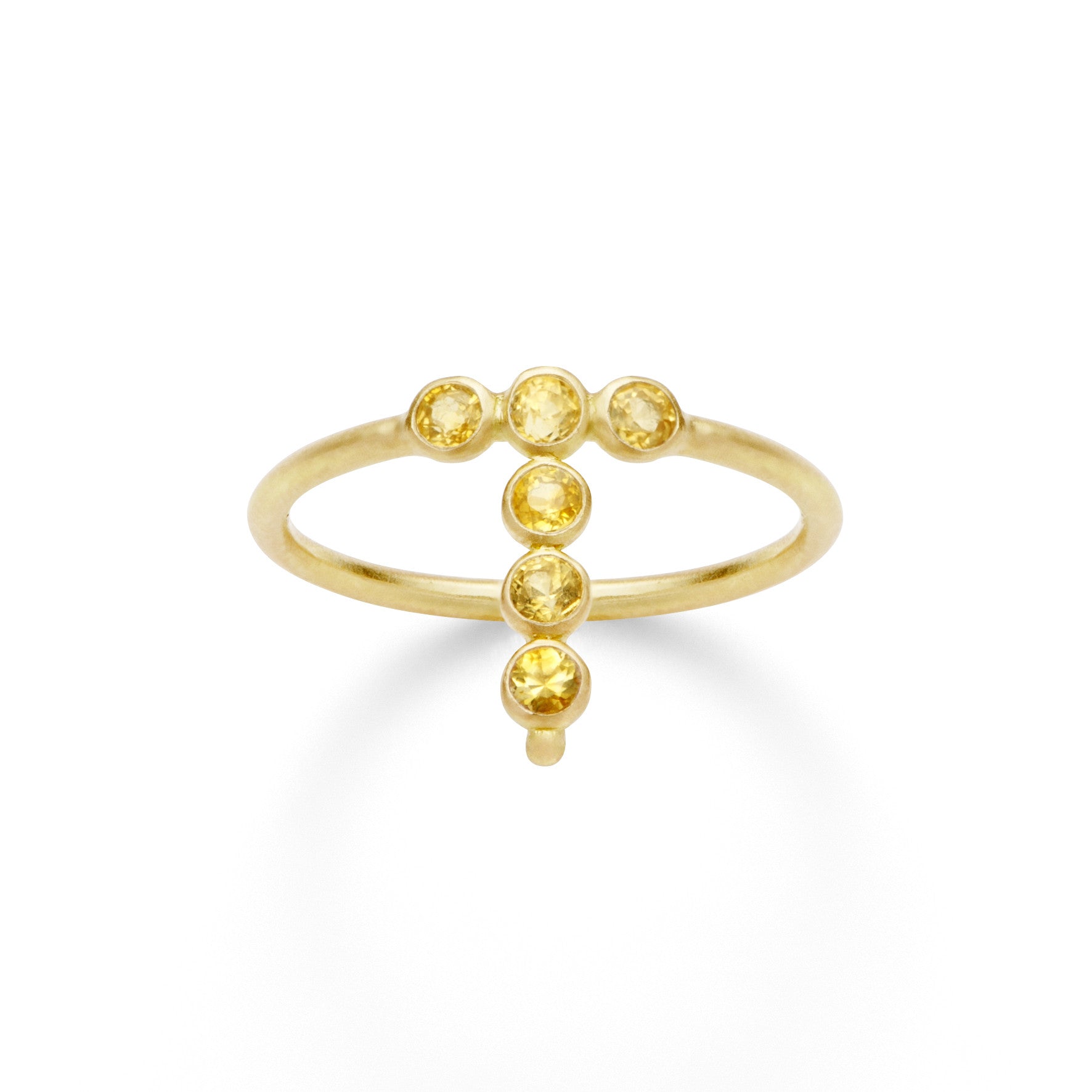 Aimée Aimer AA bague or jaune saphirs jaunes taille 51