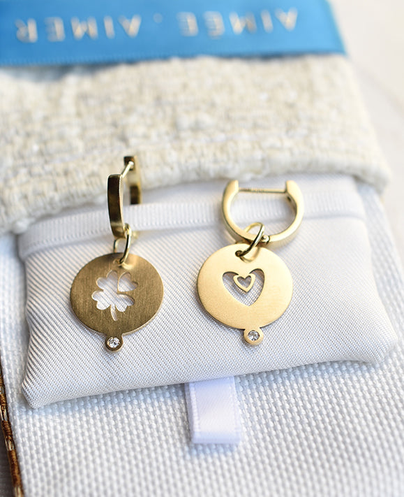 Aimée Aimer Petite Créole or jaune 11 mm paire satinée