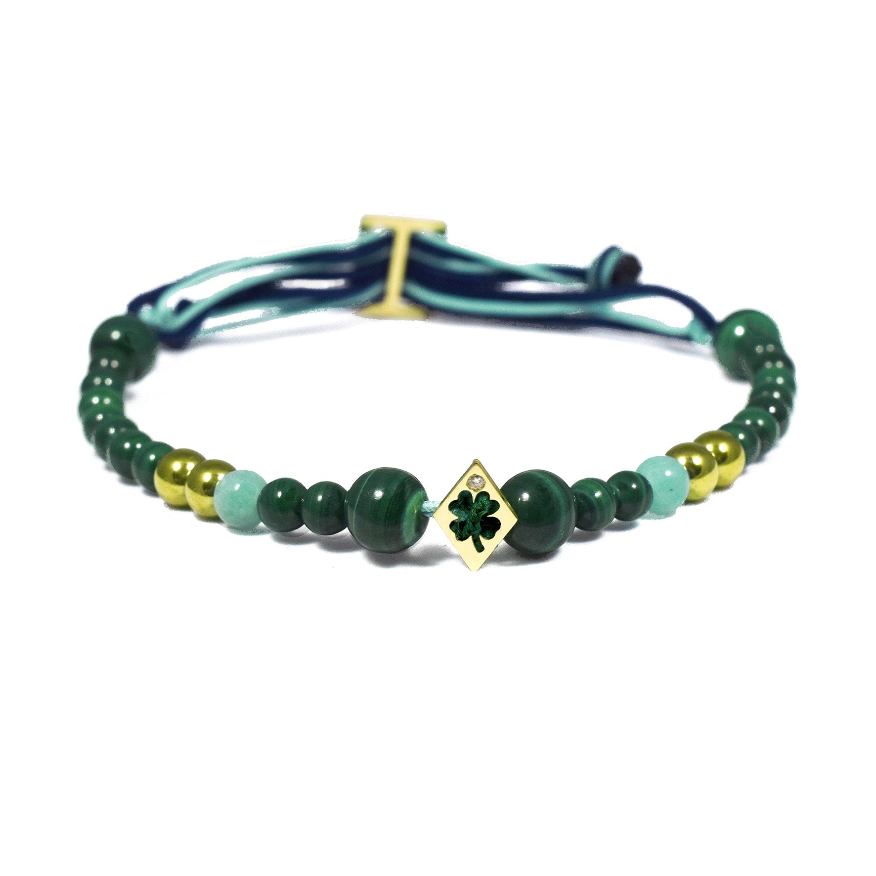 Aimée Aimer Bel Aloha bracelet or jaune diamant malachite