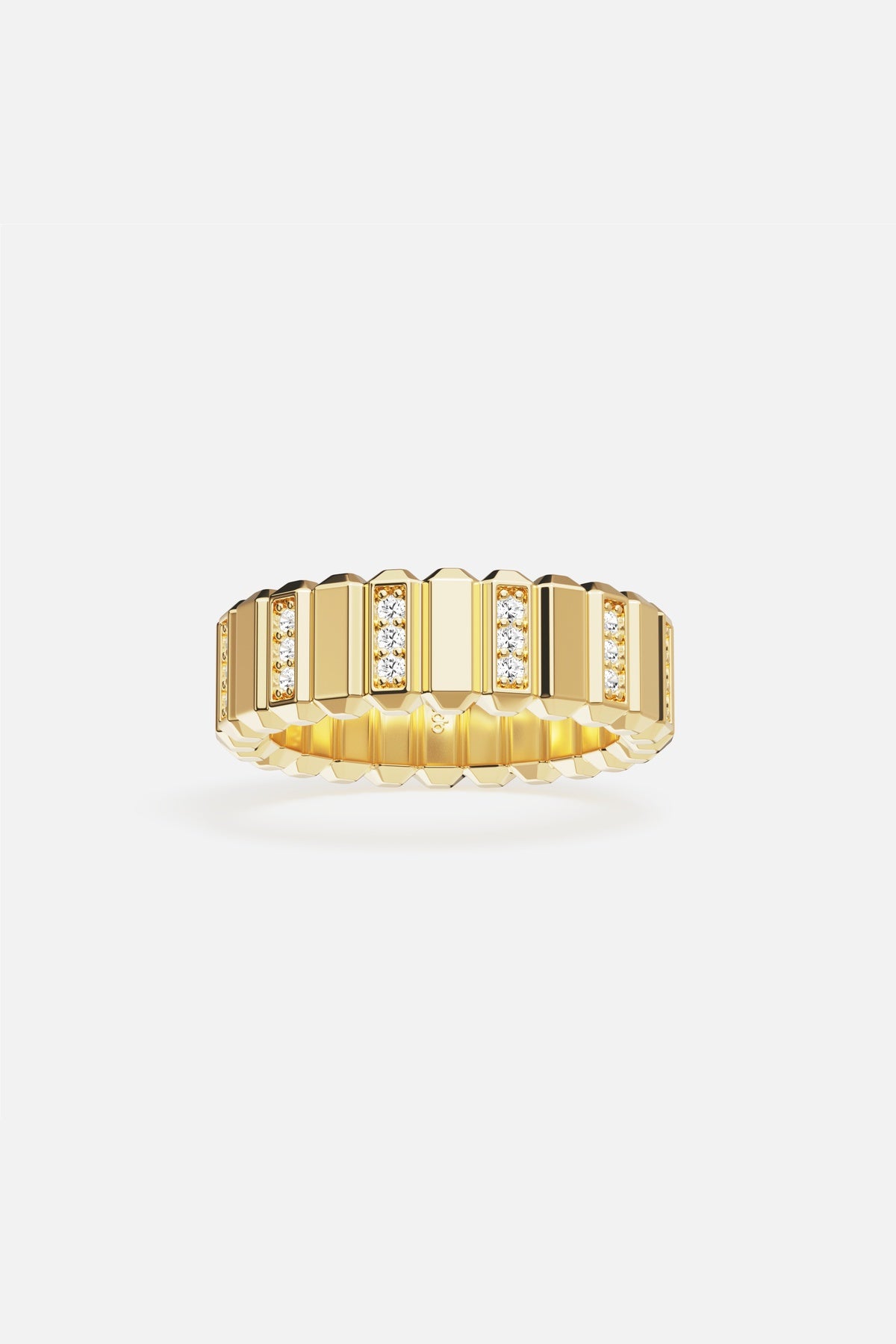 APM Monaco Automne Graphique bague or jaune large zircon