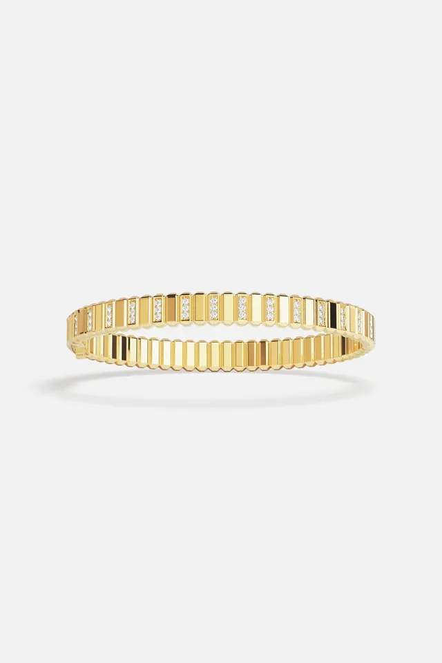APM Monaco Automne Graphique bracelet jonc doré taille M