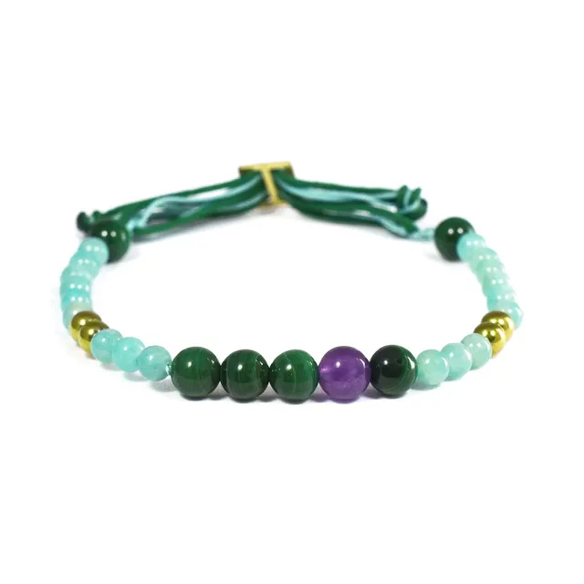 Aimée Aimer Bel Aloha bracelet or jaune malachite taille unique