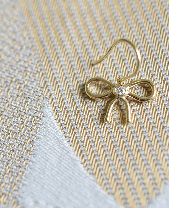 Aimée Aimer Nœud de Paris boucle or jaune diamant paire