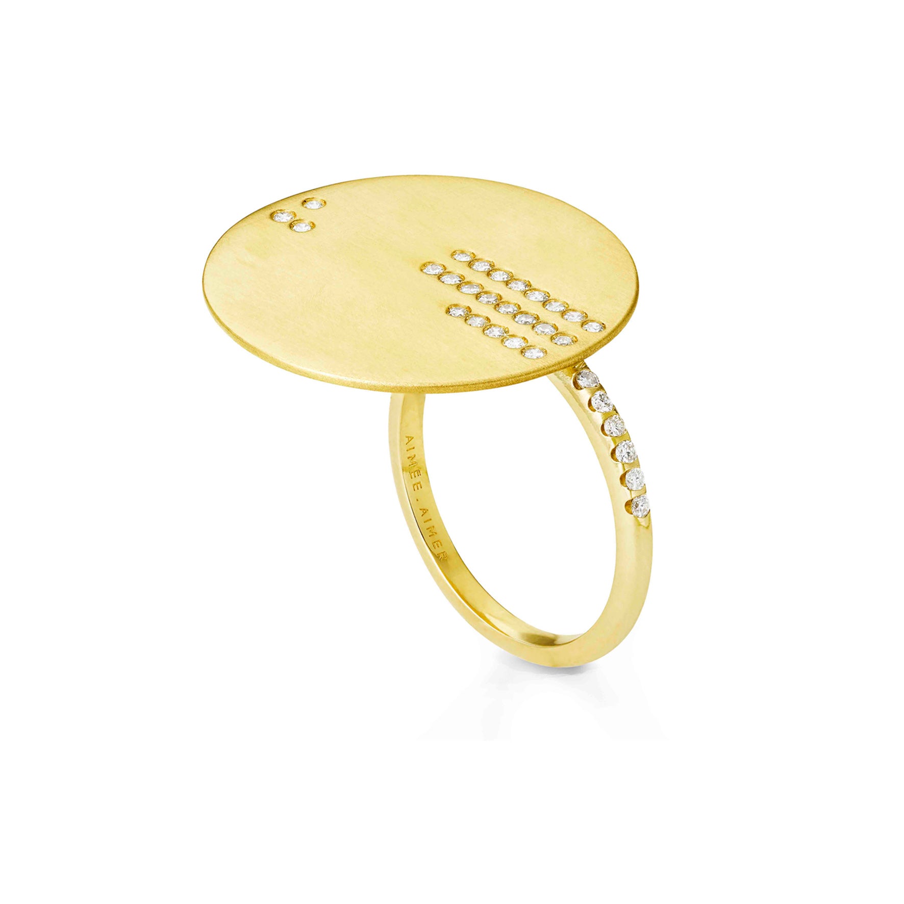 Aimée Aimer Horizon bague or jaune diamants grand modèle 54
