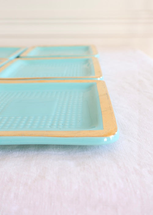 Aimée Aimer Art table assiettes turquoise dessert x6 16,5 cm