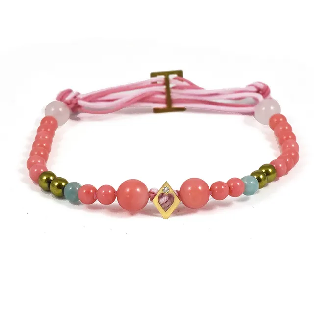 Aimée Aimer Bel Aloha bracelet Cœur or diamant corail rose