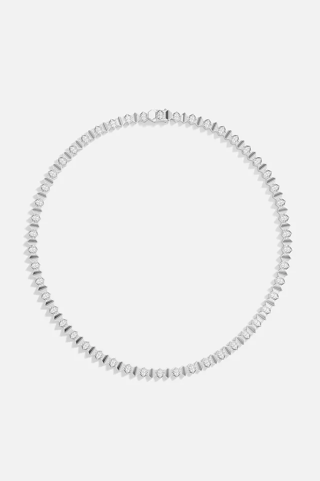 APM Monaco Yacht Club Up and Down collier ras de cou blanc 40 cm