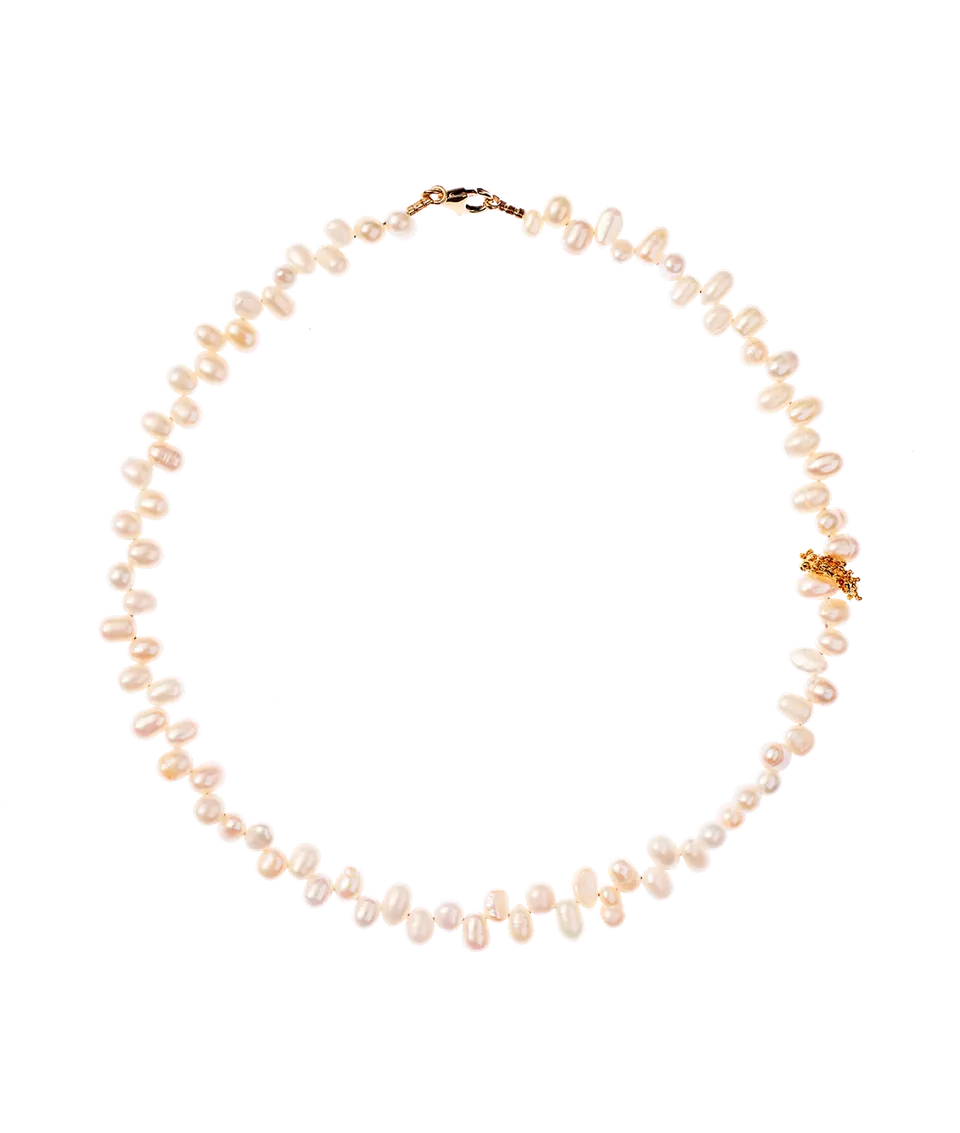 Alighieri Calliope choker collier perle plaqué or