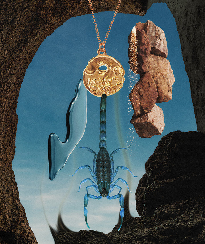 Alighieri Scorpio Medallion collier plaqué or scorpion