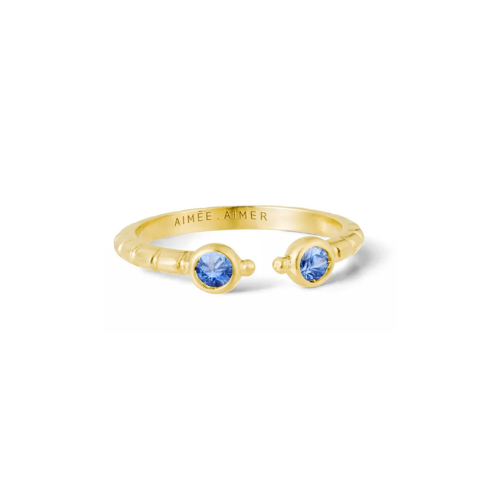Aimée Aimer Folles Iguazu bague or jaune saphirs taille 54